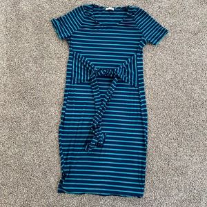 Junie Blake Blue/Green Striped Dress - Large